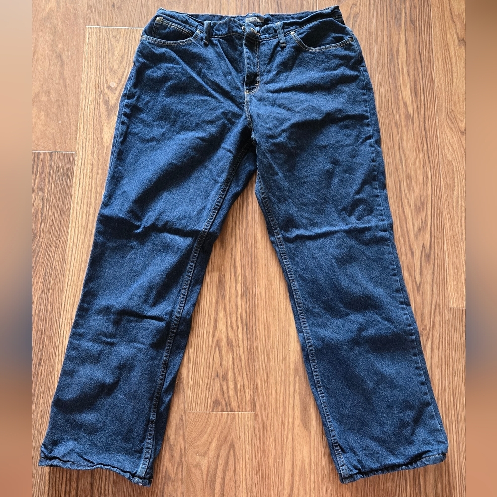 Cabela's Women's Straight Leg Fleece Lined Jeans in Dark Blue 14 Short